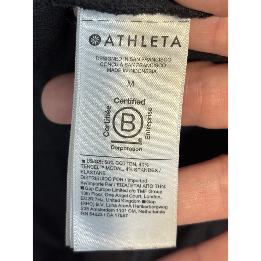 Athleta Presence Twist Sweatshirt Black Size Medium Long Sleeve Low Back Cropped - Picture 4 of 9